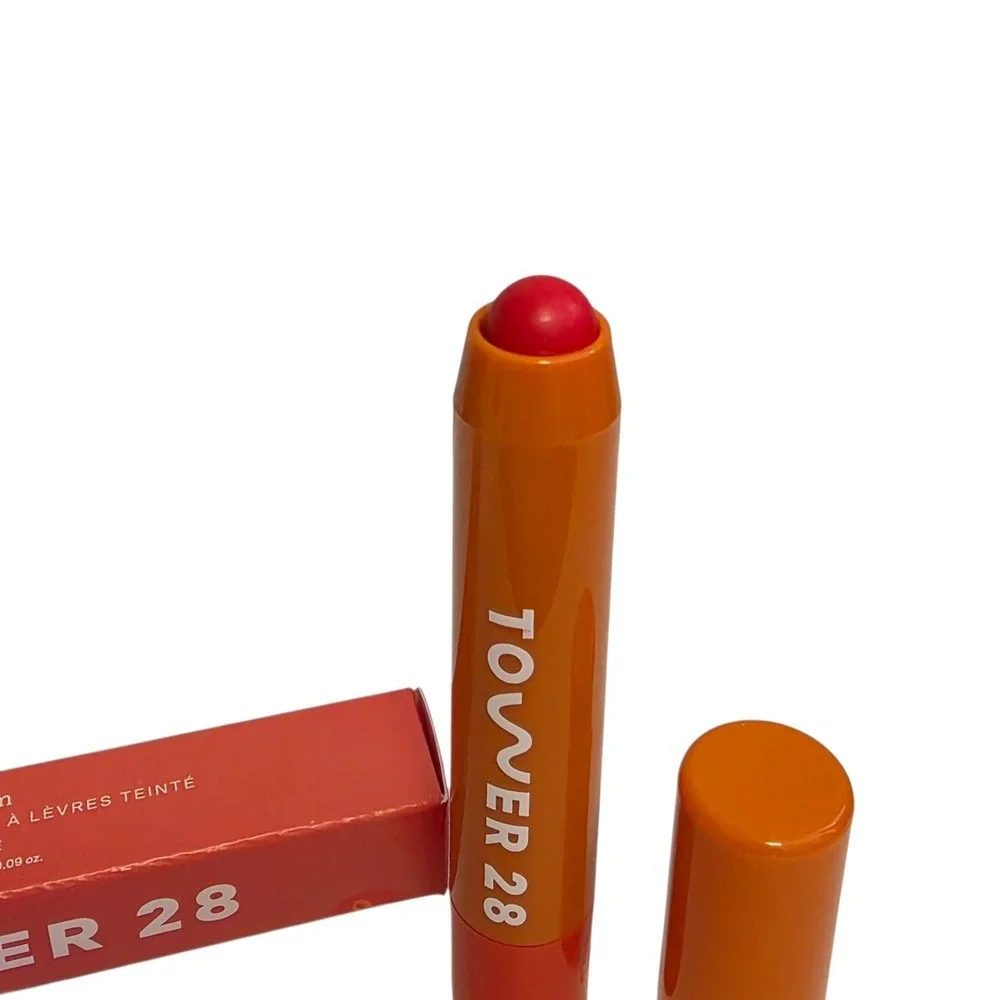 Tower 28 JuiceBalm Tinted Lip Balm Squeeze Pink Coral Glossy 0.09oz New in Box
